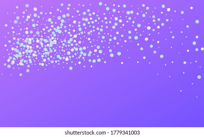 Colorful Polka Abstract Blue Background. Hologram Invitation Round Wallpaper. Festival Banner. Magic Effect Illustration.