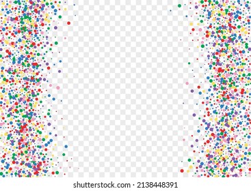 Colorful Polka Background Transparent Vector. Element Fest Frame. Multicolored Celebrate. Bright Round Christmas. Circle New Illustration.