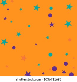 Colorful Polka confetti Dotted, Starry Background. Bubbles Circle Dots. Network design, technology science, vector illustration. Perfect for Logo, Banner, Icon, Holiday, New year Background.