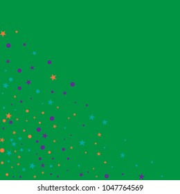 Colorful Polka confetti Dotted, Starry Background. Bubbles Circle Dots. Network design, technology science, vector illustration. Perfect for Logo, Banner, Icon, Holiday, New year Background.