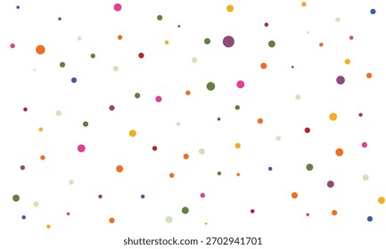 bunter abstrakter Polka-Dot-Hintergrund mit verstreuten Kreisen für kreatives Webdesign, soziale Medien und Branding