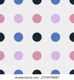 colorful Polka dot pattern on a white background. Vector Illustration.