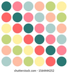 Colorful polka dot patterns that are arranged neatly and beautifully. An elegant template that can be used for modes, wallpapers, websites, book covers and logos.