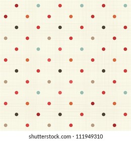 colorful polka dot seamless pattern on fabric texture