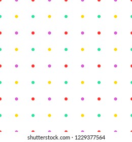 colorful polka dot seamless pattern white background vector