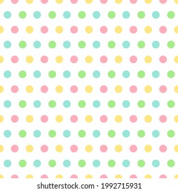 Colorful Polka Dot seamless pattern. Vector background.