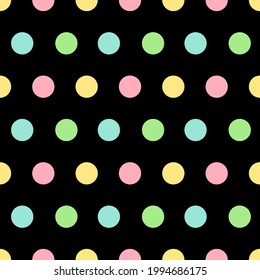 Colorful Polka Dot seamless pattern. Vector background.