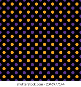 Colorful Polka Dot seamless pattern. Halloween pattern.