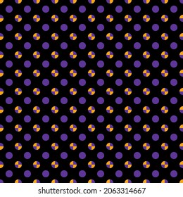 Patrón sin fisuras de Polka Dot colorido. En el caso de las setas, manteles, ropa, camisas, vestidos, papel, ropa de cama, mantas, edredones y otros productos textiles. Fondo vectorial. Patrón de Halloween.