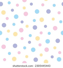 bunter Polka-Punkt-Schnittmuster-Vektorgrafik, süßer, pastellfarbener Hintergrund