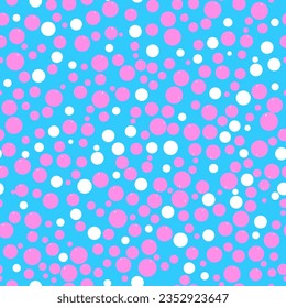 Polka Dot colorido patrón sin fisuras en colores rosa y blanco