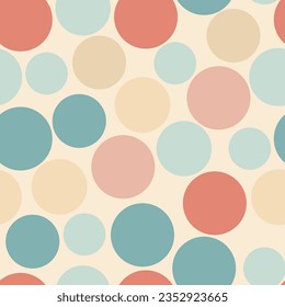 Colorful Polka Dot seamless pattern in pastel colors and different sizes