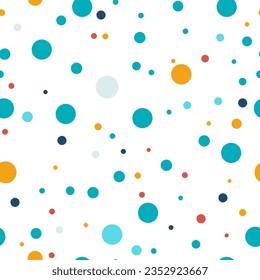 Colorful Polka Dot seamless pattern different shape size