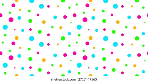 Colorido fondo de patrón sin fisuras de lunares. Decorativo. Ilustración vectorial