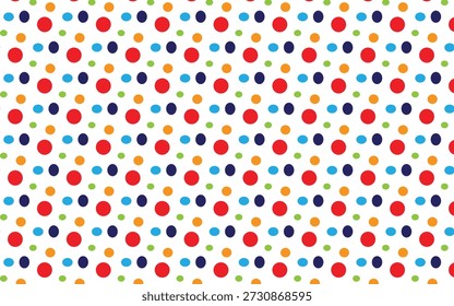Colorido Polka ponto padrão sem emenda no fundo branco