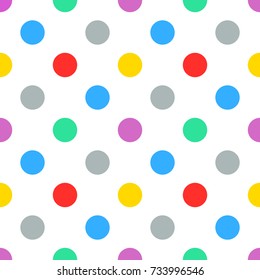 colorful polka dot seamless pattern background vector