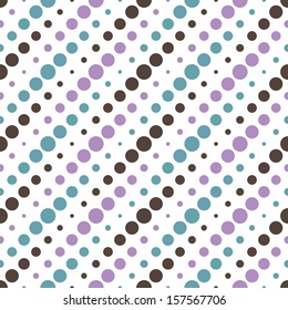 Colorful polka dot seamless vector pattern background.