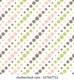 Colorful polka dot seamless vector pattern background.