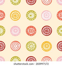 Colorful polka dot. Vector seamless pattern.