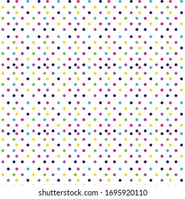Farbige Polka Dots, die in Illustrator erstellt wurden.