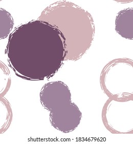 Colorful Polka Dots. Pastel Vector Seamless Pattern. Colorful Illustration. White Abstract Background With Watercolor Fall Chaotic Shapes. Grunge Pastel Packaging. Chalk Brush Rounds, Confetti.
