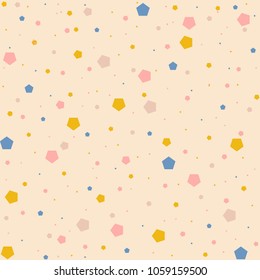 Colorful polka dots pattern on black background. Incredible classic colorful polka dots textile pattern. Scattered confetti fall chaotic decor. Abstract vector illustration.