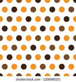 Colorful Polka Dots seamless background pattern in brown and orange color