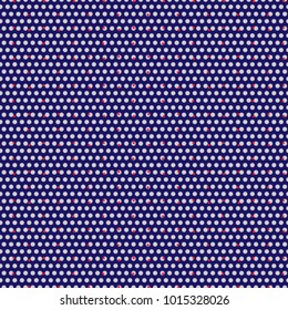 Colorful polka dots seamless pattern  Textile pattern. Seamless scattered confetti fall chaotic decor. Abstract vector illustration. Blue, red.