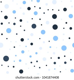 Colorful polka dots seamless pattern on black 15 background. Exquisite classic colorful polka dots textile pattern. Seamless scattered confetti fall chaotic decor. Abstract vector illustration.