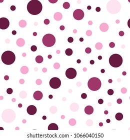 Colorful polka dots seamless pattern on white 22 background. Fascinating classic colorful polka dots textile pattern. Seamless scattered confetti fall chaotic decor. Abstract vector illustration.