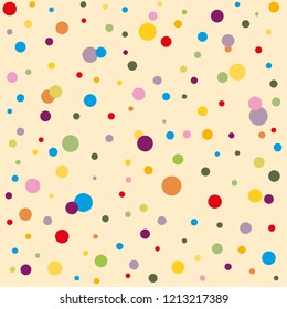 Colorful polka dots seamless pattern on white background.Abstract vector illustration.