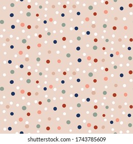 Colorful polka dots seamless pattern. Can use for print, template, fabric, presentation, textile, banner, poster, wallpaper, digital paper.