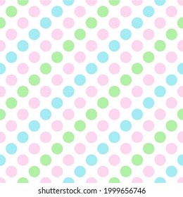  Colorful Polka dots seamless pattern for wallpaper,fabric,paper,texture,background. Vector illustration.