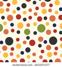 Colorido polka pontos padrão sem costura. Perfeito para arte e artesanato, papel digital, impressão de tecido, impressão têxtil, embalagem, scrapbooking, papel presente, fundo e muito mais.
