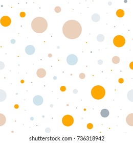 Colorful polka dots seamless pattern on white 7 background.