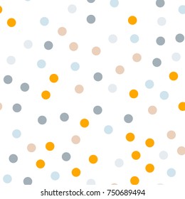 Colorful polka dots seamless pattern on white 7 background.