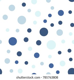Colorful polka dots seamless pattern on black 23 background. Brilliant classic colorful polka dots textile pattern. Seamless scattered confetti fall chaotic decor. Abstract vector illustration.