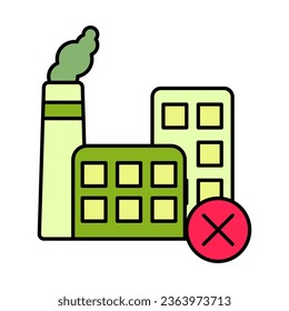 colorful polluting factory icon on white background, icon design for apps, presentation, banner, sign, symbol, logo. Artificial intelligence icon concept. vector illustration.
