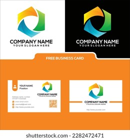 Farbige Poly-Box für Technologie und App-Logo-Design. Farbiger Linienstil und abstraktes Creative Box-Emblem, Design-Konzept