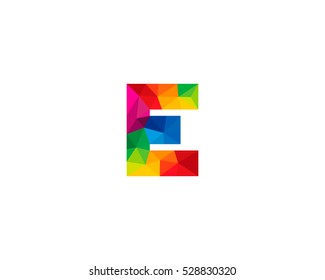 Colorful Poly Letter Initial E Logo Design Template