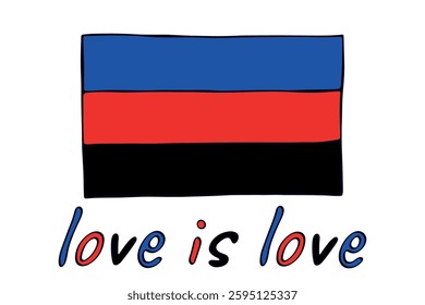 Colorful Polyamory pride flag Happy pride day LGBTQ community Pride Month Vector hand drawn doodle for posters, stickers, logo, cards