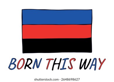 Bandeira do orgulho Polyamory colorido Feliz dia do orgulho comunidade LGBTQ Mês do orgulho Vetor mão desenhada rabiscar para cartazes, adesivos, logotipo, cartões
