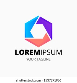 Colorful polygon logo template design.