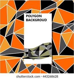colorful polygon with orange,yellow, black sign as for background