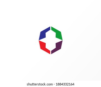 colorful and polygon shape logo design template