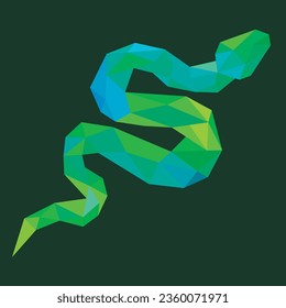 Colorful polygon snake on black background