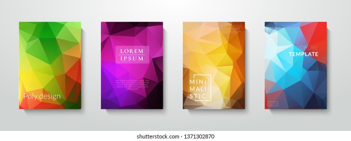 Colorful polygonal abstract background. Low poly gradient design. Eps10 brochure template