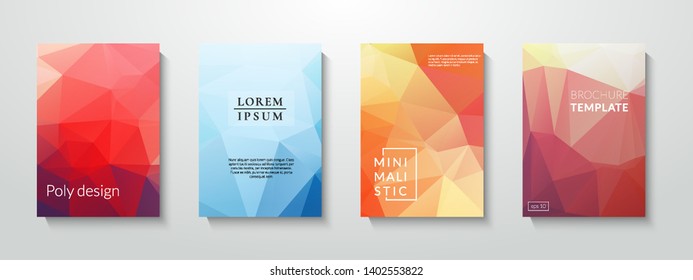 Colorful polygonal abstract background. Low poly gradient design. Eps10 brochure template
