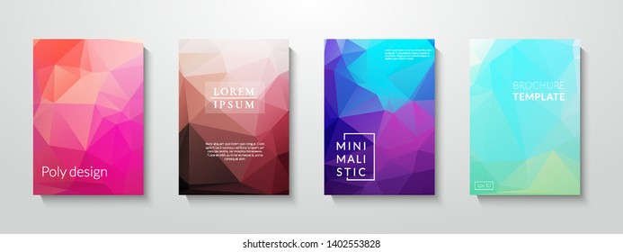 Colorful polygonal abstract background. Low poly gradient design. Eps10 brochure template