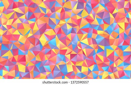 Fondo polígonal colorido con degradado borroso, plantilla de ilustración vectorial